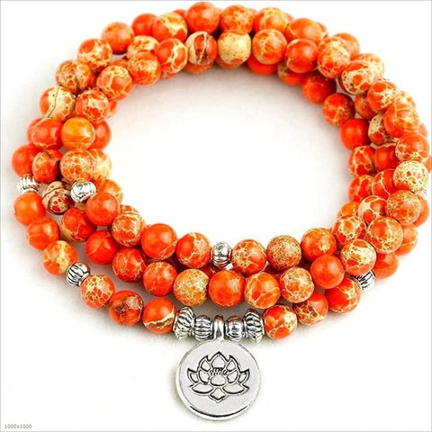 Bracelet Amazon 8 mm avec pendentif œil de Bouddha 108 lotus m3331231