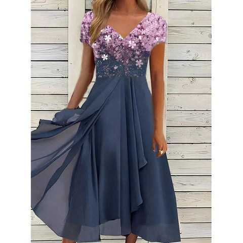 Robe patchwork en mousseline pour femme m300039 