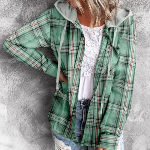 Veste chemise décontractée à capuche et boutonnage simple m300518 