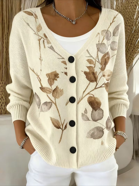 Autumn and winter European size 3D digital printing women's shoulder cardigan sweater FF303406 01