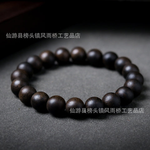 Bracelet en bois d'agar noir Qinan, immergé dans l'huile, de haute qualité, 108 perles de Bouddha, bijoux faits main, m3331277 