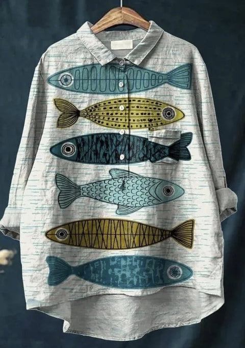 Loose printing round neck casual large size women's T-shirt m302702