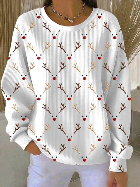 Loose outer wear lazy wind snowflake Christmas tree mix and match casual commuter sweater m302516