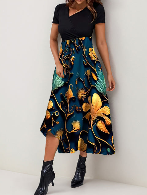 Robe élégante à imprimé épissure m301209 