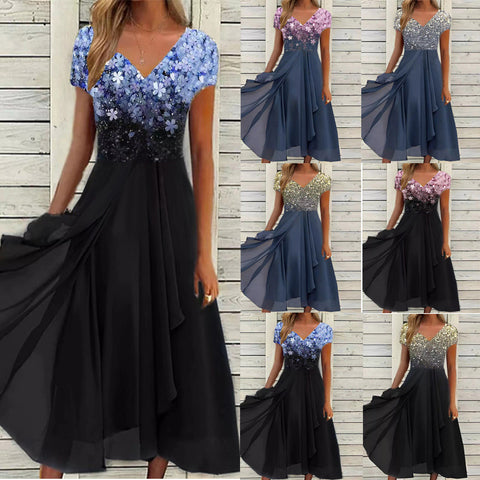Robe patchwork en mousseline pour femme m300039 