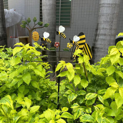 Moulin à vent trois petites abeilles, décoration de jardinage de cour, m33311006