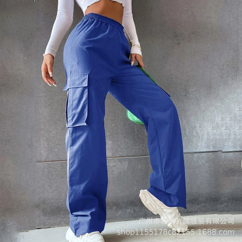 Pantalon sans ceinture taille haute, pantalon large, coupe droite, ample, style décontracté, m301371 