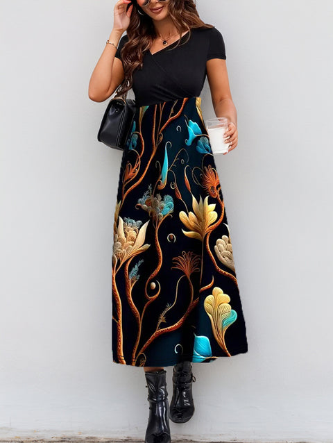 Robe élégante à imprimé épissure m301209 