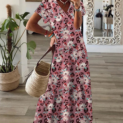 Robe trapèze à imprimé bohème m300011