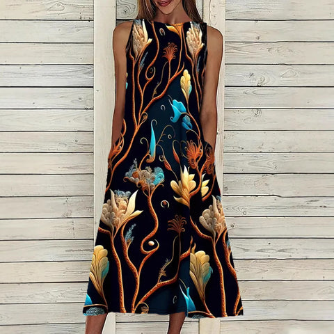 Robe élégante grande taille à imprimé gilet m301207 