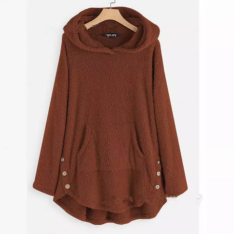Pull à capuche manches longues en velours double face, taille moyenne et longue m300435 