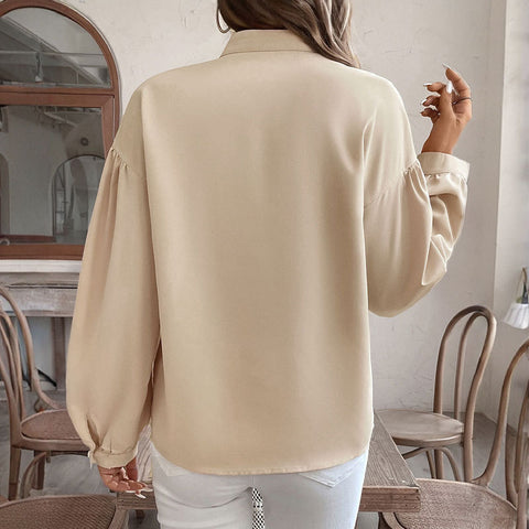 Chemise à manches longues et col montant style ethnique pour femme m300817 
