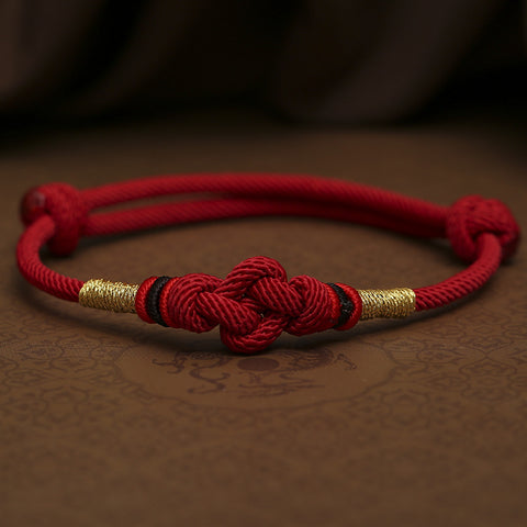 Bracelet tissé à la main en corde rouge, cadeaux pour couple pour hommes et femmes, année propice du serpent, nœud de diamant, corde à main en perles de jade m3331253.
