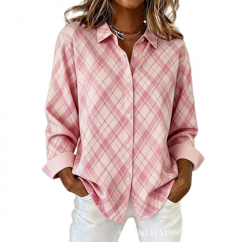Chemise florale pour femme, imprimé floral numérique 3D, rose frais et doux, haut polyvalent m302217