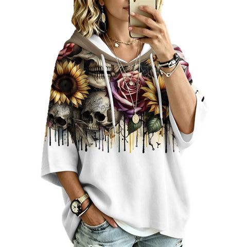 3D Digital Printed Top Women's Pullover Hooded Sweater FF303414