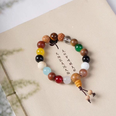 Bracelet à dix-huit graines Duobao Bodhi pierre rouge providence perles de Bouddha à dix-huit fils m3331279 