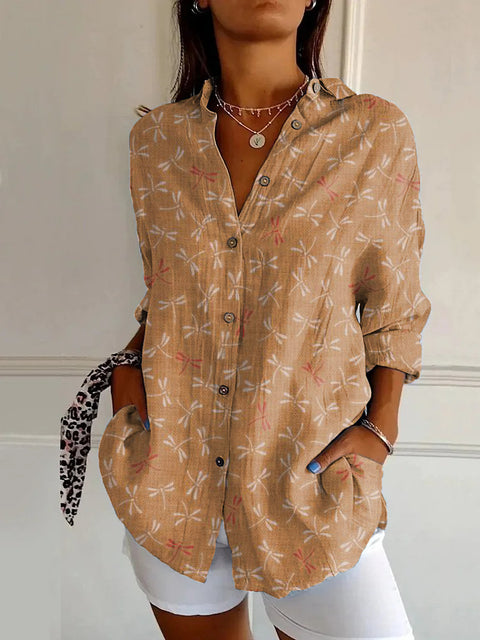 Chemise à manches longues tendance été, motif floral imprimé 3D, chemise m301226 