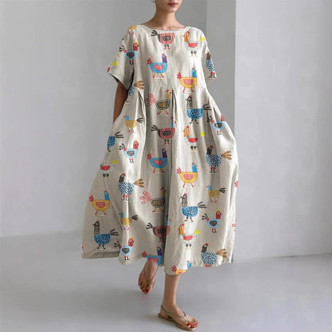 3D-Digitaldruck Freizeitkleid für Damen in großen Größen mit kurzen Ärmeln m302781