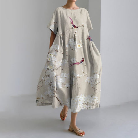 3D-Digitaldruck Freizeitkleid für Damen in großen Größen mit kurzen Ärmeln m302781