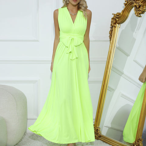 Explosive multi-wearing method multi-rope cross backless sexy bandage dress long dress dress m301601