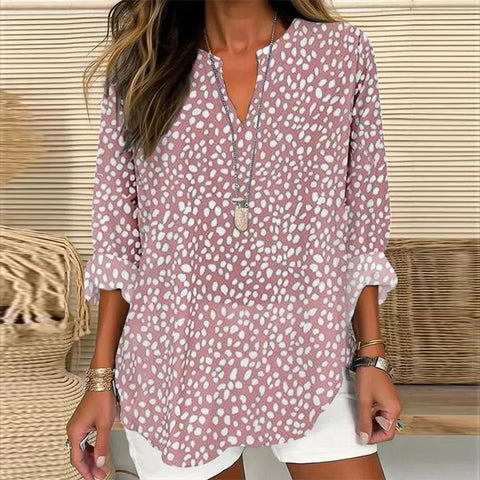 T-shirt d'été à manches longues et col en V pour femme, style décontracté, manches longues, m301363 