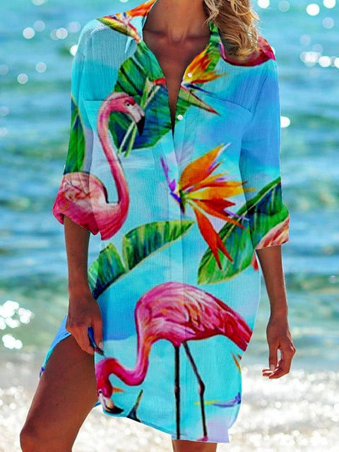 Veste de bikini, maillot de bain, cardigan, chemise de plage imprimée pour femme, m301274 