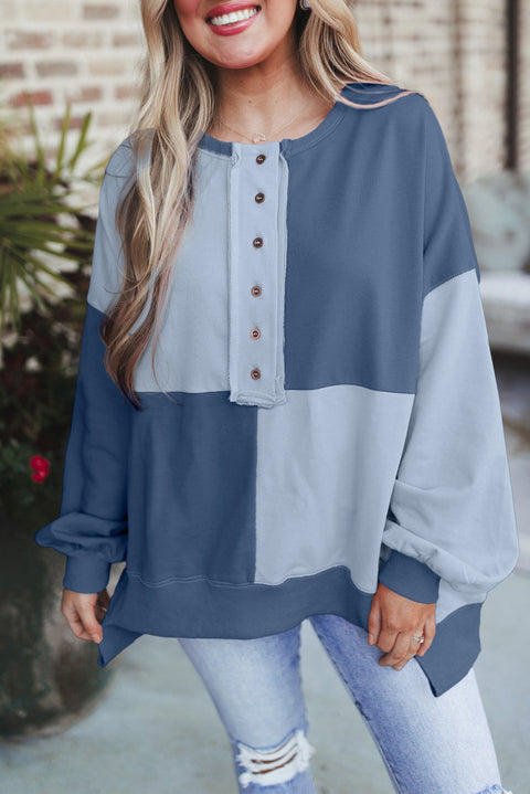 Pull à revers long en polaire contrastée pour femme, haut m301011 
