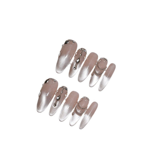 Autocollant pour ongles fait à la main en forme d'œil de chat en zircon, simple, léger, luxueux, haut de gamme, polyvalent, niche, vent quotidien, doux, m3331222