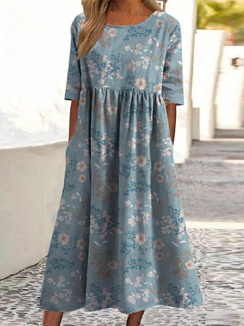 Fashion digital print big wide dress m302128