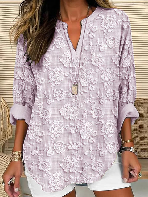 T-shirt ample à col ras du cou pour femme, imprimé floral 3D, mode féminine, m301357 