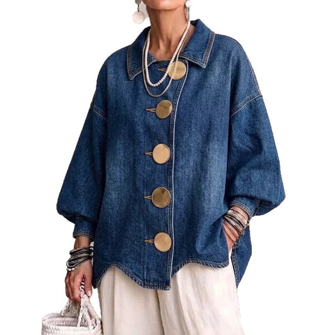 Autumn and winter women's fashion loose lapel long-sleeved jacket FF303445