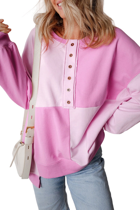 Pull à revers long en polaire contrastée pour femme, haut m301011 