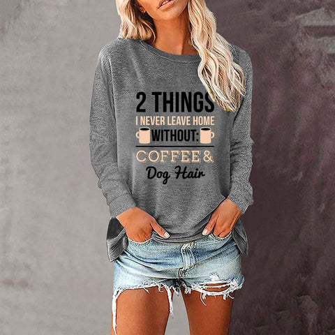 T-shirt ample à manches longues et col rond pour femme, imprimé commerce extérieur, M300920 