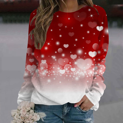 Pull col rond imprimé manches longues femme m300913 
