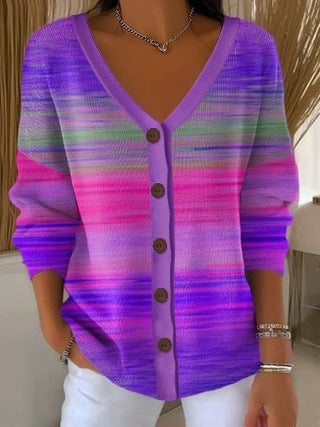 3D Digital Printed Women's Shoulder Cardigan Sweater FF303400 07