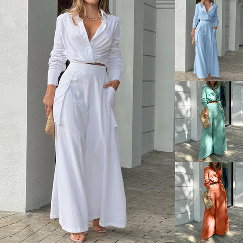 Women's new temperament commuter trend shirt fashion suit women's two-piece set m302064