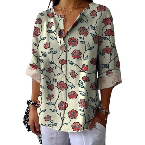 Fashion Women's Coconut Button Long Sleeve Shirt m302752