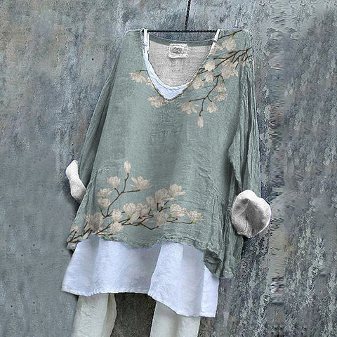 Pull décontracté à manches longues et col rond, imprimé, T-shirt une pièce m301042