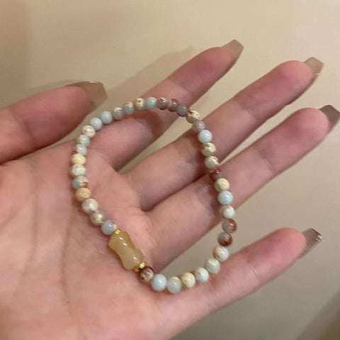 Bracelet en perles de céramique chinoise, bracelet féminin doux et mignon pour fille m3331322