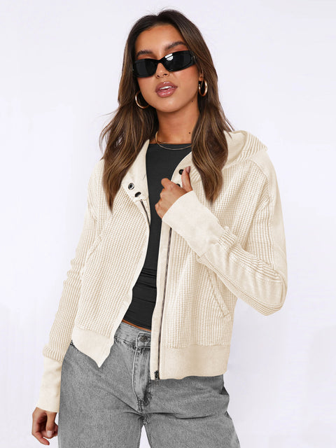 Pull à capuche style décontracté avec fermeture éclair M300474 