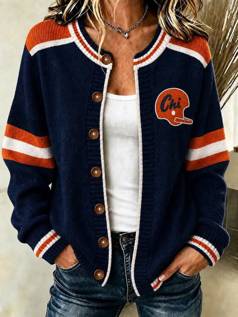 3D digital print American football women's cardigan sweater FF303413