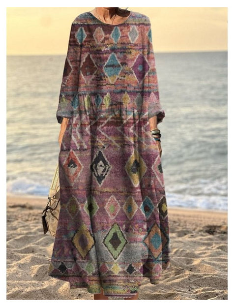 Robe ample décontractée imprimée en 3D pour femme m301278 