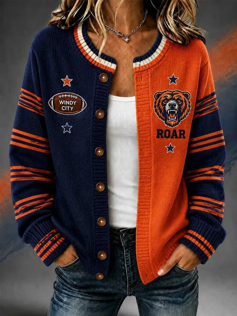 3D digital print American football women's cardigan sweater FF303413