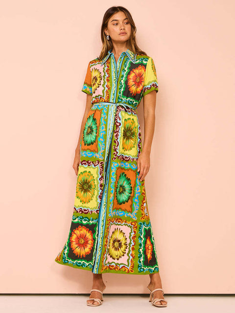 Robe cardigan imprimée à lacets High Profile Fashion M300317 
