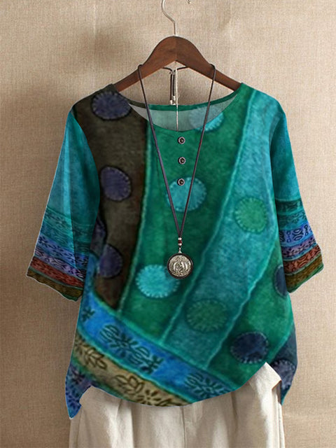 Women's loose fashion loose digital printing casual top m302002