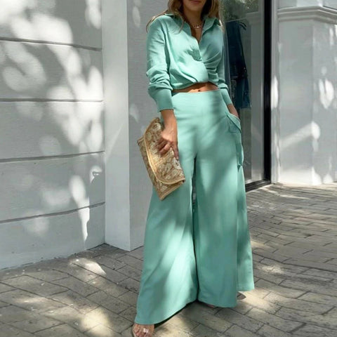 Women's new temperament commuter trend shirt fashion suit women's two-piece set m302064