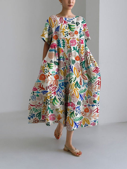 Robe pendulaire en coton imitation 3D pour femme, modèle artisanal, m301038
