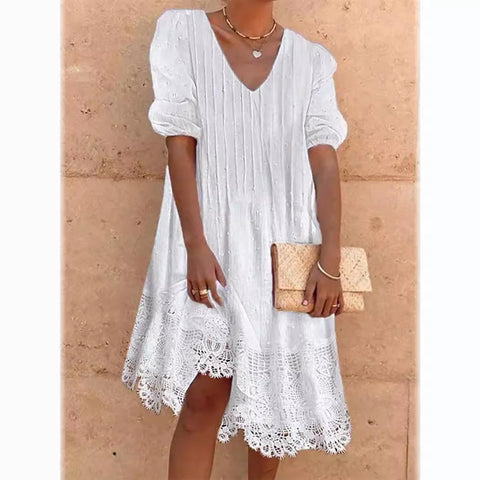 Robe d'été en dentelle à boules de poils pour femme m300736 