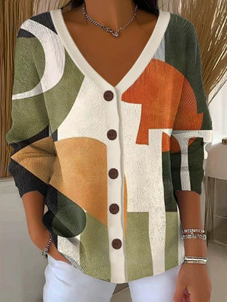 3D Digital Printed Women's Shoulder Cardigan Sweater FF303400 07
