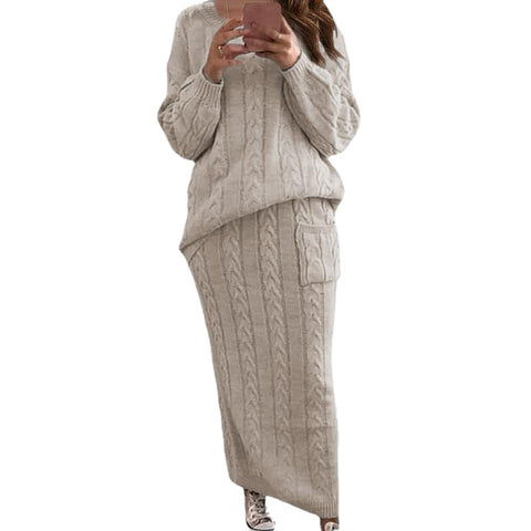Mode Twist Blume Nadel Pullover Damen Anzug Rock m300506 